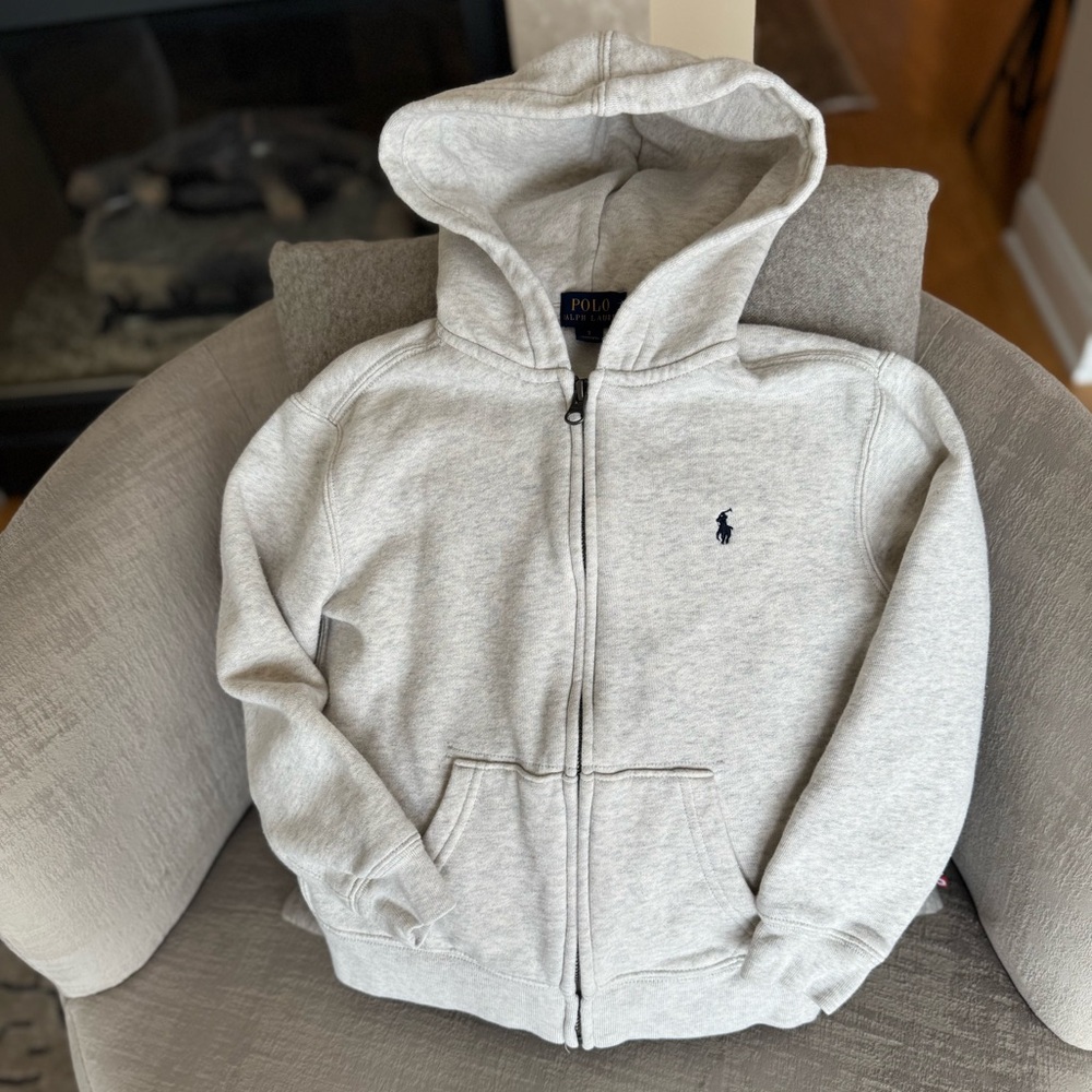 ‼️SOLD‼️ Polo Ralph Lauren Boys Fleece Zip Up Hoodie, Size 7, Excellent Cond
